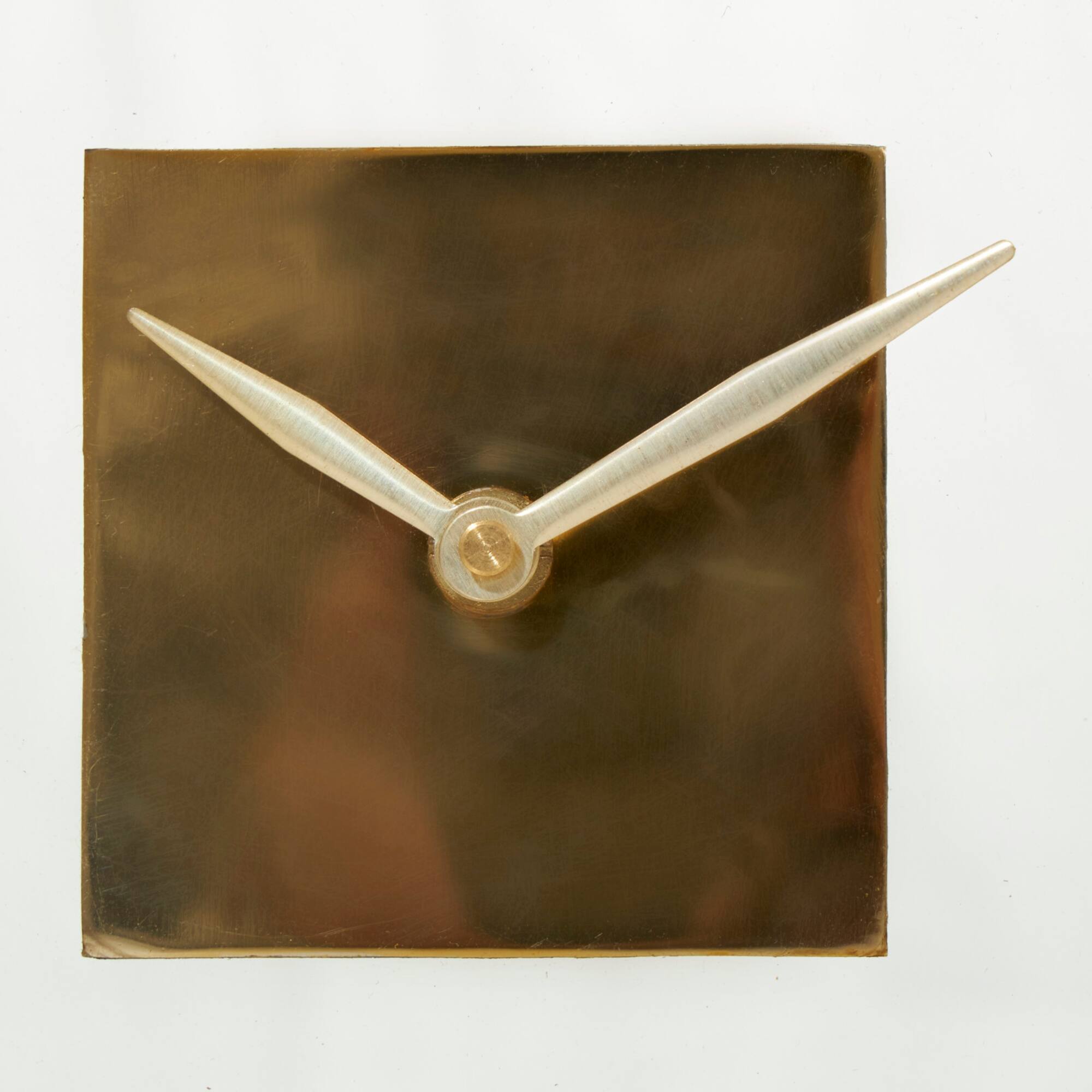 6" Gold Aluminum Geometric Floating Clock